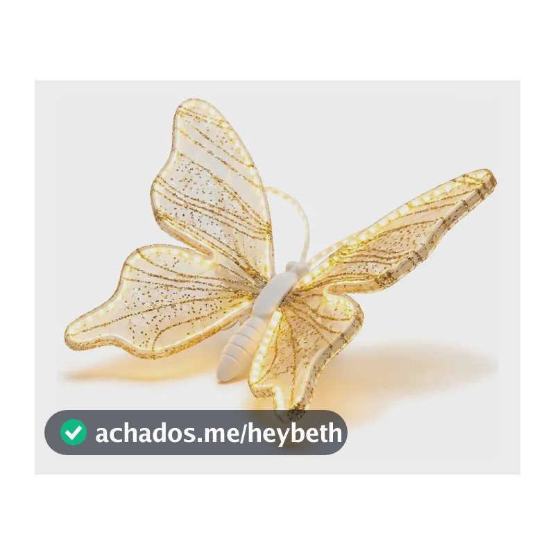 Borboleta Luminosa Enfeite Natal Translucida Com Movimento Branco Quente