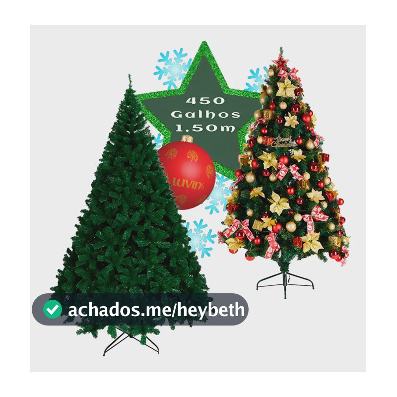 Árvore De Natal Pinheiro Canadense Luxo 1,50m 450 Galhos Tradicional Verde Imperial Premium Grande Cheia LuvinCo