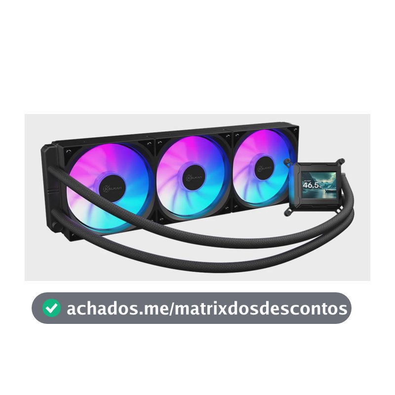 Water Cooler Kalkan Aura Com Tela Lcd 360mm Argb Intel Amd Preto