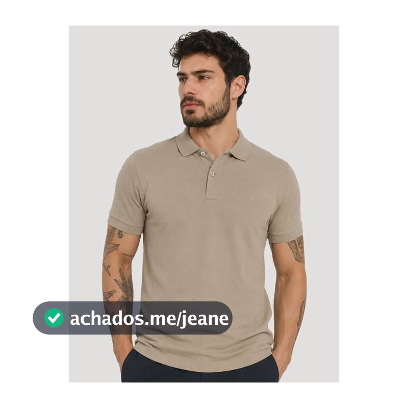 Polo Aramis Masculina Basic Piquet Mono Amêndoa Amêndoa L/g