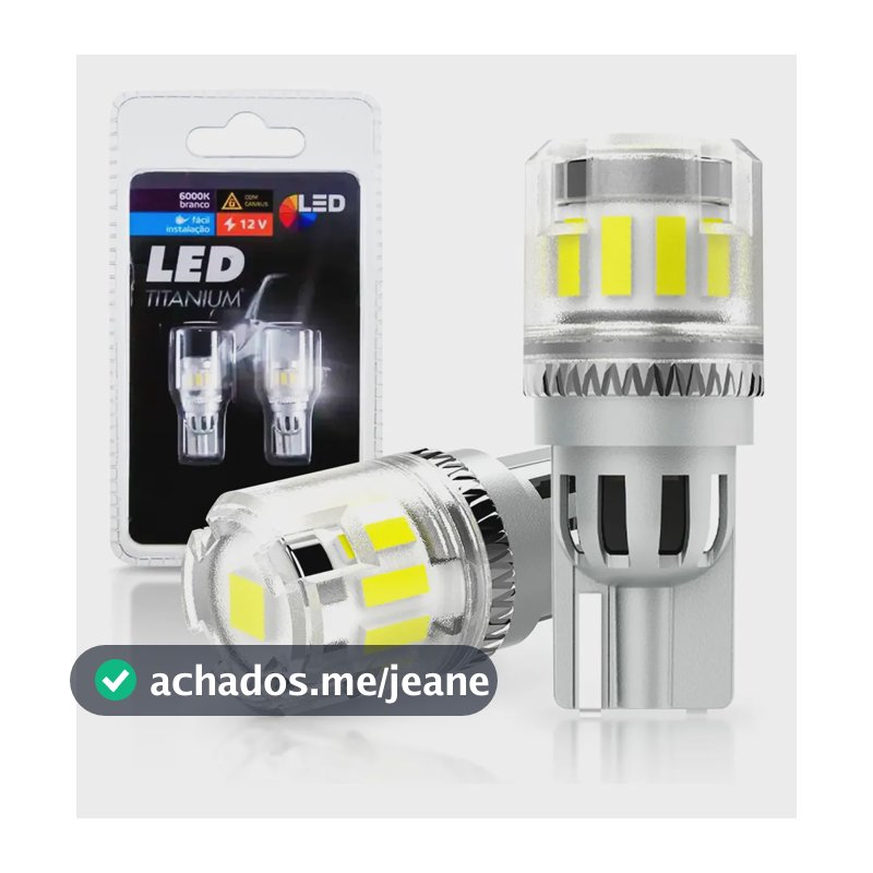 Par Lâmpadas Led T10 Pingo Titanium Canbus 6.000k 13 Smd 12v T10 W5w Pingo 6.000k Branco-frio