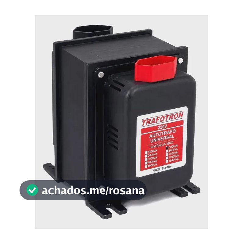 Auto Transformador 5000va 110v 220v Ar Até 12000btus Bivolt Preto