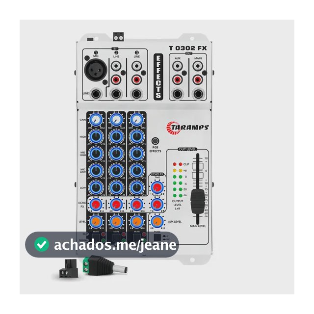 Mesa de Som Taramps T 0302 FX Analógica de 3 Canais com Equalizador e Efeitos