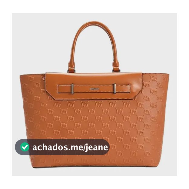 Bolsa Shopping Bag Colcci Feminina Poliuretano 090.01.12203 Caramelo Monograma Níquel Marrom