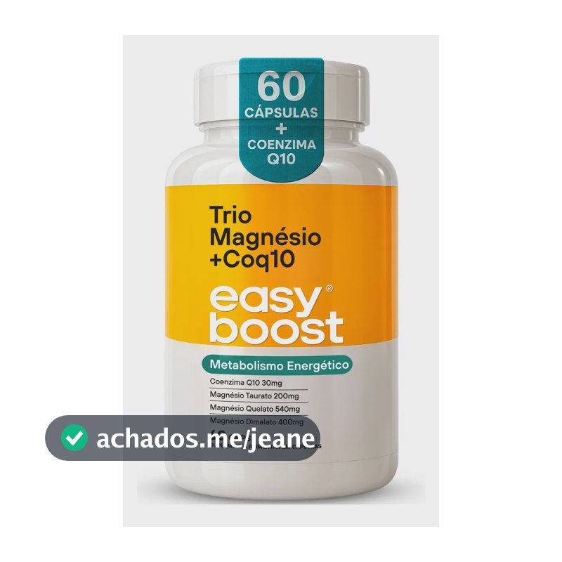 Trio Magnésio Dimalato Quelato Bisglicinato Taurato + Coenzima Q10 Easy Boost 60 Cápsulas