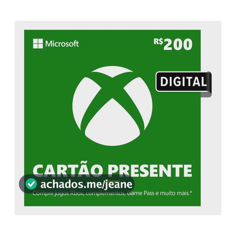 Xbox Cartão Presente R$ 200 Gift card (Digital)