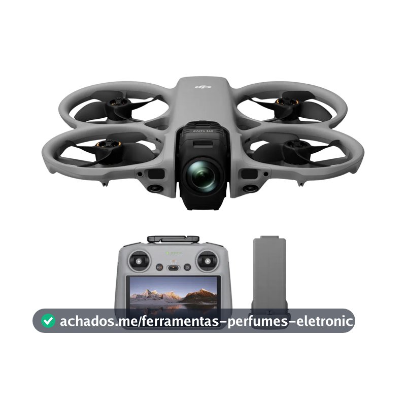DJI Avata 360 (RC 2), Drone com Câmera FPV de 1 Polegada com Imagem 8K 360°, Protetor de Hélices, RC 2 com Tela Integrada para Controle Preciso - DJI076