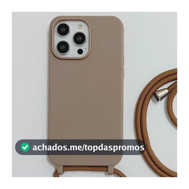 Capa Capinha Silicone Com Alça Cordão P Pescoço Para iPhone