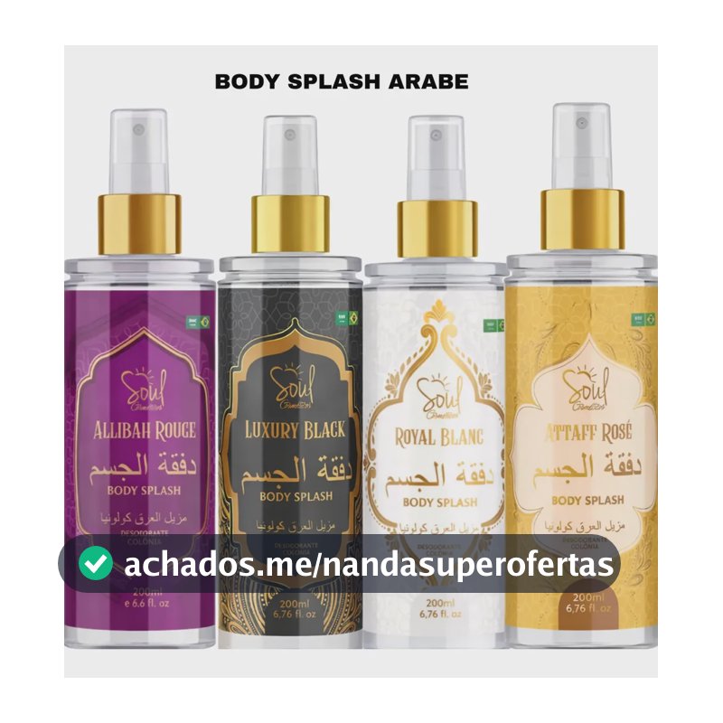 Kit 4 Body Splash Feminino Àrabe 200 Ml , Perfume , Colonia