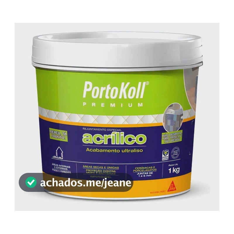 Rejunte Acrílico Premium Portokoll 1 Kg Grafite