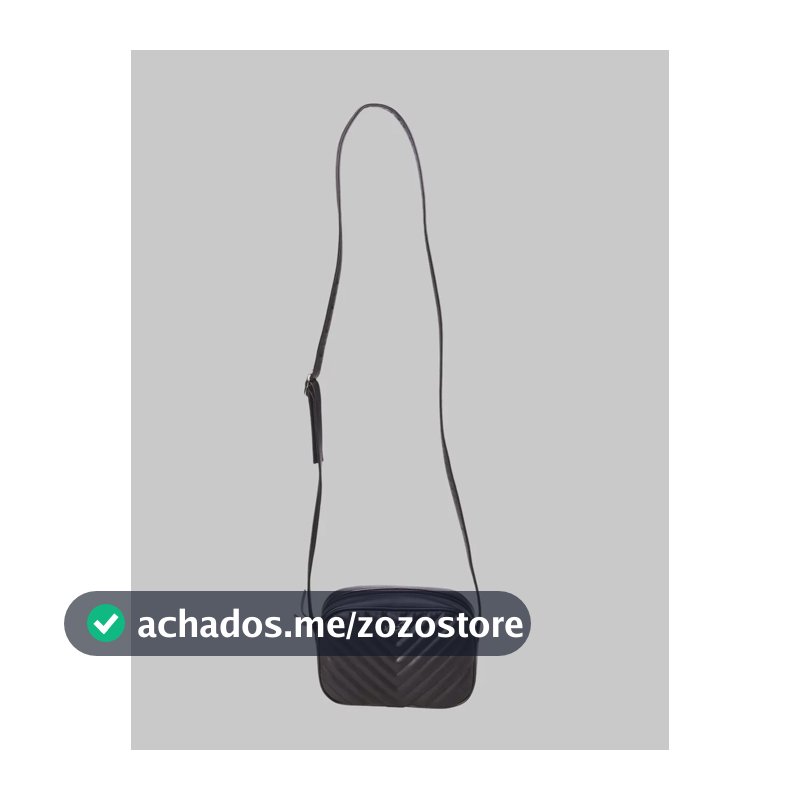 Bolsa Anacapri Tiracolo Detalhe Matelassê Preto Liso Níquel