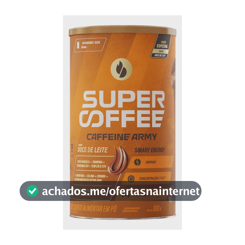 Cafeína Caffeine Army Supercoffee Classic Size em pó sabor Doce de leite x 380g