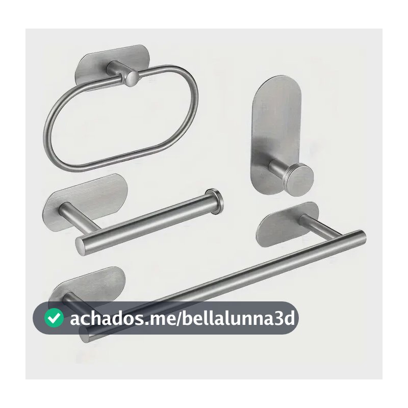 Kit Acessórios Porta-toalhas E Porta Papel 4 Peças Prata Aço Inoxidável 304 Winda