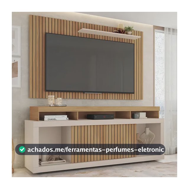 Rack Com Painel Para Tv Até 65 Polegadas Life Marrom Caemmun