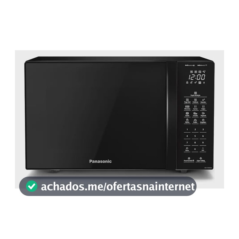 Microondas Panasonic Dupla Refeição 34L Black Glass - NN-ST66NBRU