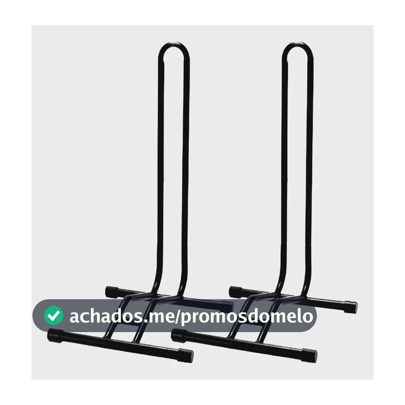 Kit 2 Suportes De Chão L Bike Descanso Para Bicicleta Cor Preto