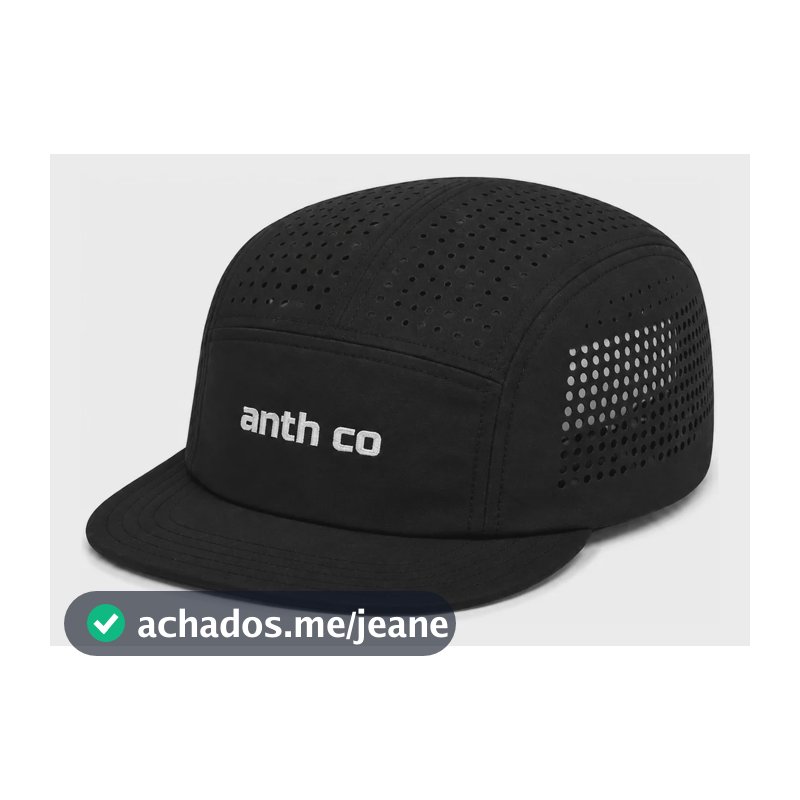 Boné Corrida Five Panel Fresh Anth Co Respirável Esportivo Preto Único Liso
