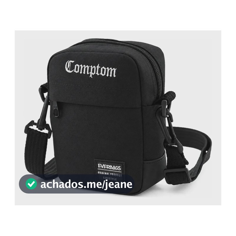 Shoulder Bag Bolsa Transversal Pochete Academia Treino Viagem Passeio Esportivo Porta Documento Carteira Resistente Reforçada Cor Preto