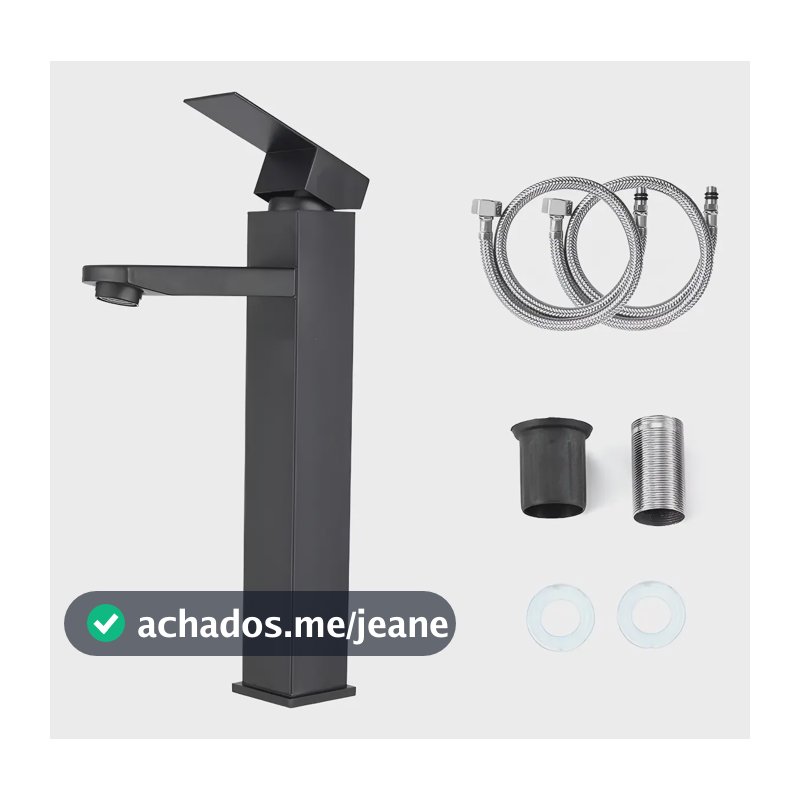 Heemli Torneira Banheiro Bica Alta Monocomando,quente/frio Preto Fosco