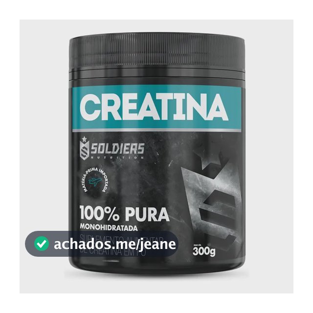 Creatina Monohidratada Pote 300g Soldiers Nutrition 100% Sem Sabor