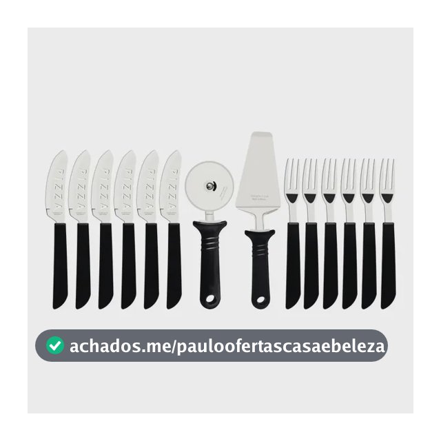 Kit Pizza Com lâminas em aço inox 14 peças preto tramontina