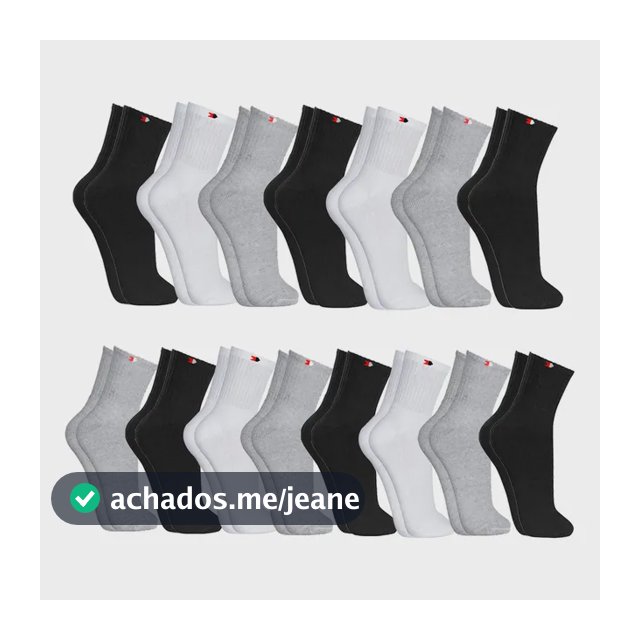Kit 15 Pares Meias Sport Algodão Cano Médio Sandrini Confort Sortidos 39-43
