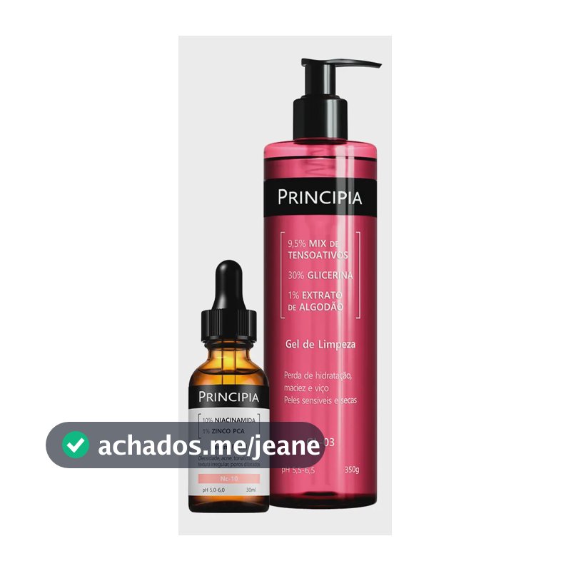 Principia Kit Gel Limpeza Gl-03 + Sérum Niacinamida 10% Seca Dia/noite