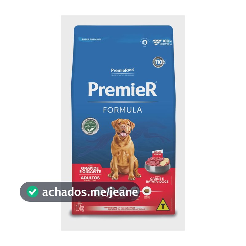 Premier Formula Adulto Raças Grandes Sabor Carne 15kg