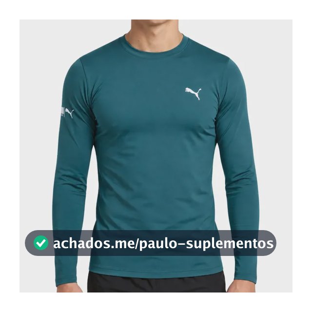 Camiseta Puma Térmica Manga Longa Proteção Uv 50+ Masculina
