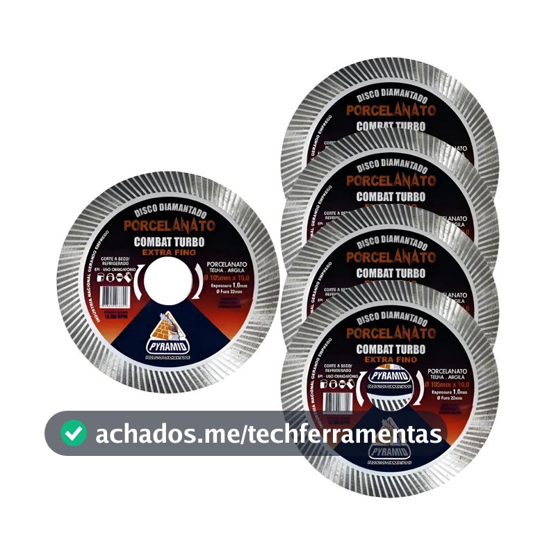 Kit 5 Discos Diamantados Porcelanato Extra Fino Para Lixadeira E Esmerilhadeira Branco