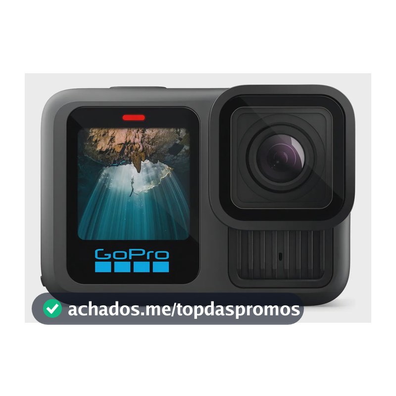 GoPro HERO13 Black - Câmera de ação à prova d'água 10m, 5.3K60, 27MP, HyperSmooth 6.0, GPS, Wi-Fi 6, Detecção Automática das lentes HB-Series