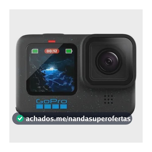 GoPro HERO12 Black - Câmera de ação 5.3k60, 27MP, à Prova d'água 10m, Preto