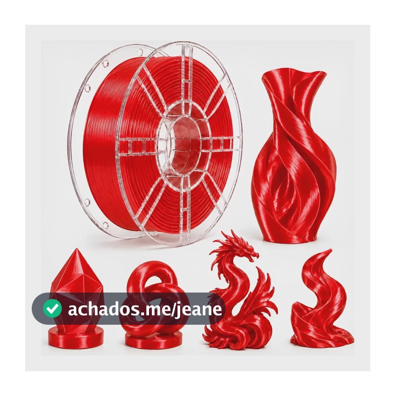 Filamento Pla Silk Sol3d 1kg 1,75mm Brilho Sedoso 3d Vermelho Rubi