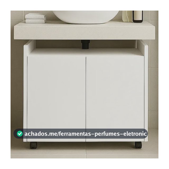 Gabinete Organizador Para Banheiro Com Rodinhas 61cm X 55cm Branco