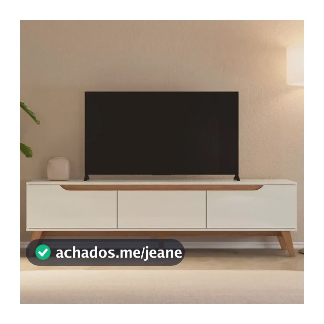 Rack Para Tv Até 75 Polegadas 180cm 2 Portas 1 Gaveta Off White / Cinamomo