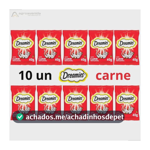 Petisco Dreamies Para Gatos Adultos Sabor Carne 40g 10un