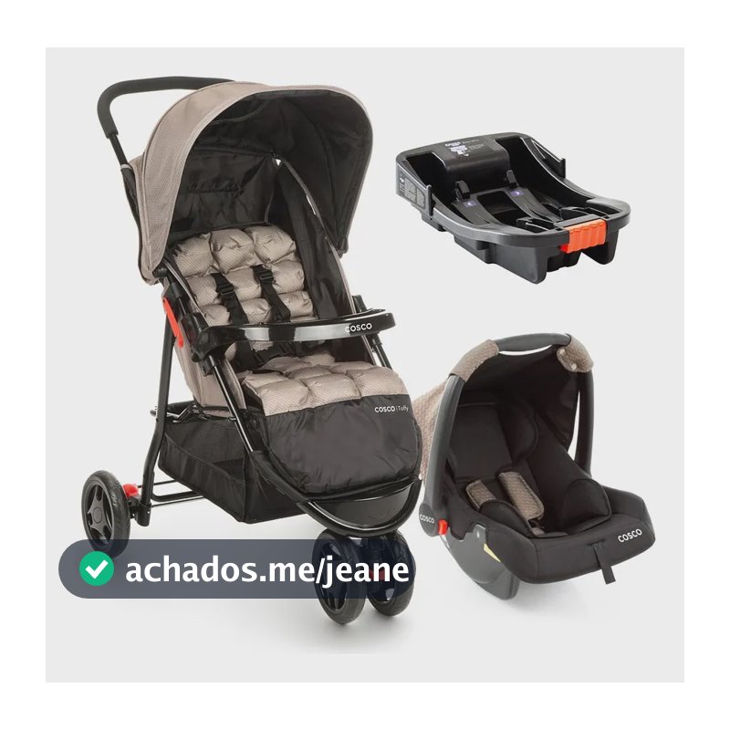 Travel System Cosco Kids, Toffy Trio, 0 a 15kg, Bege