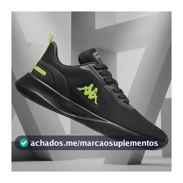 Tenis Kappa Treviso Original Unissex Confortável Academia Preto-amarelo-limão 41 Br