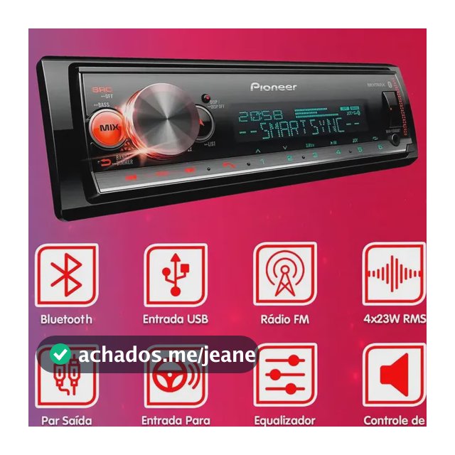 Som Automotivo Pioneer MVH-X3000BT Bluetooth Usb