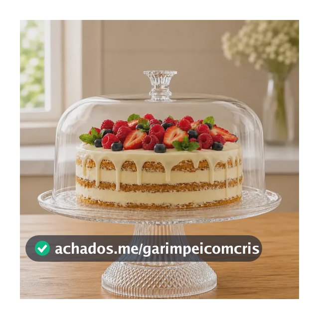 Boleira Acrílica 30cm Com Tampa Suporte Para Bolos E Doces Transparente