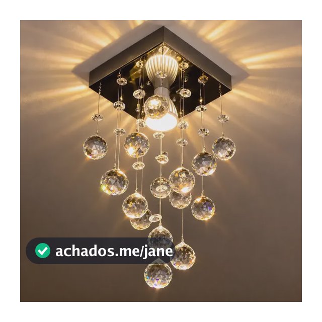 Lustre Cristal Acrílico Quarto Sala Vai Montado  Promoção