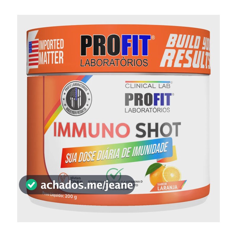 Immuno Shot ( Vit C + Vit D + Glutamina + Zinco) Profit Labs Sabor Laranja
