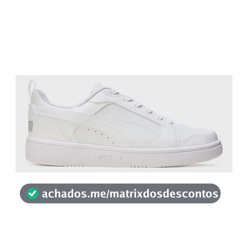 Tênis Casual Masculino Rebound V6 Low Puma Puma White-cool Light Gray Geométrico 42 Br