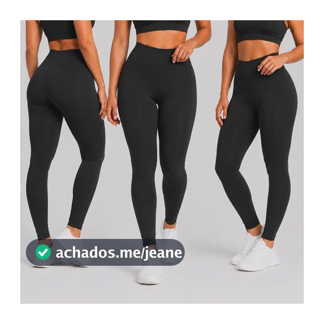 Kit 3 Calças Legging Cintura Alta Grossa Academia Treino