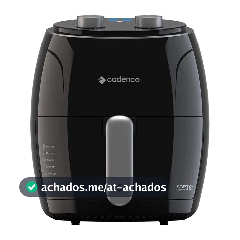 Fritadeira Sem Óleo Super Cook Fryer Frt410 3,8l Cadence Cor Preto