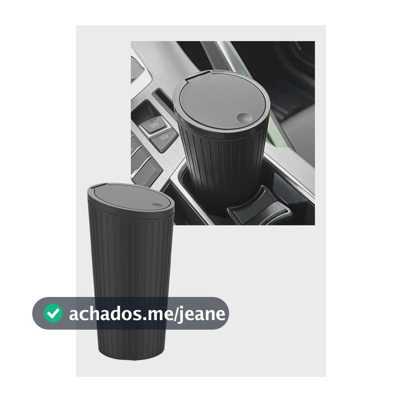 Lixeira Automotiva Encaixe Porta Copos Lixo Carro Uber Cesto Acessório Console Interior Lixo Preto