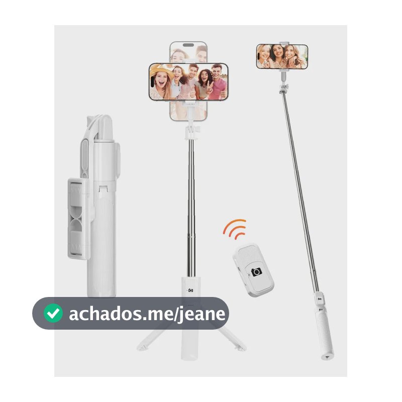 Tripé Para Celular e Câmera Inova com Controle Remoto Bluetooth e Rotação 360°