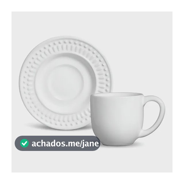 Jogo de Café Porto Brasil Cerâmica 12 Peças Branco 72ml