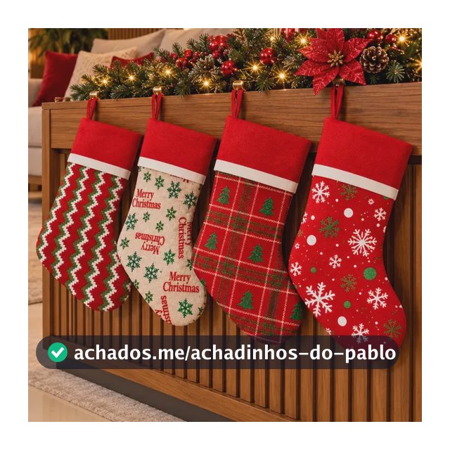 Kit 3 Botas De Natal Meias Penduráveis Decoração 23cm Sortidas