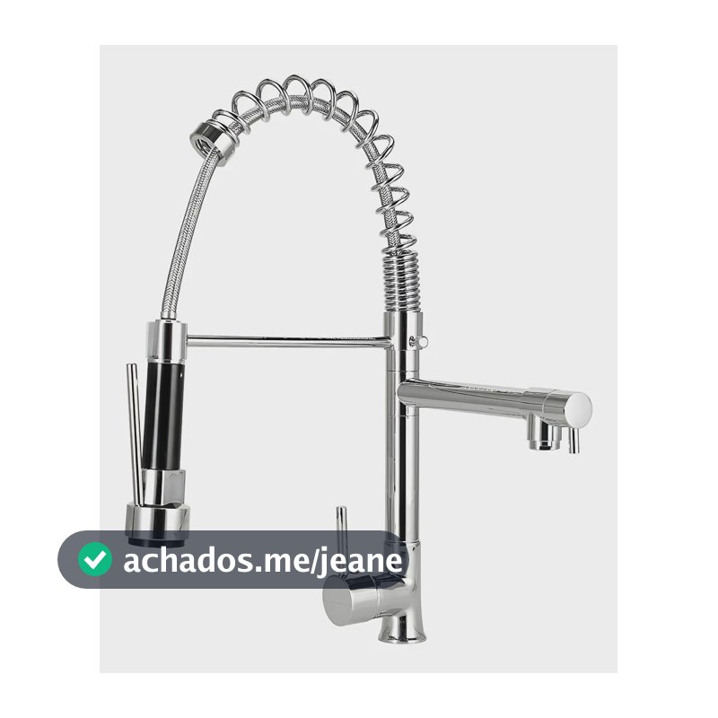Torneira para cozinha gourmet misturador monocomando munim Pingoo.casa prata